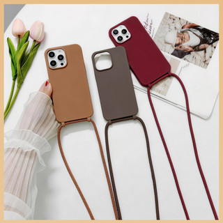 Capa iPhone com Cordão Capinha para Celular TPU Aveludada Antichoque para iPhone 11 12 13 14 15 16 17 ProMax