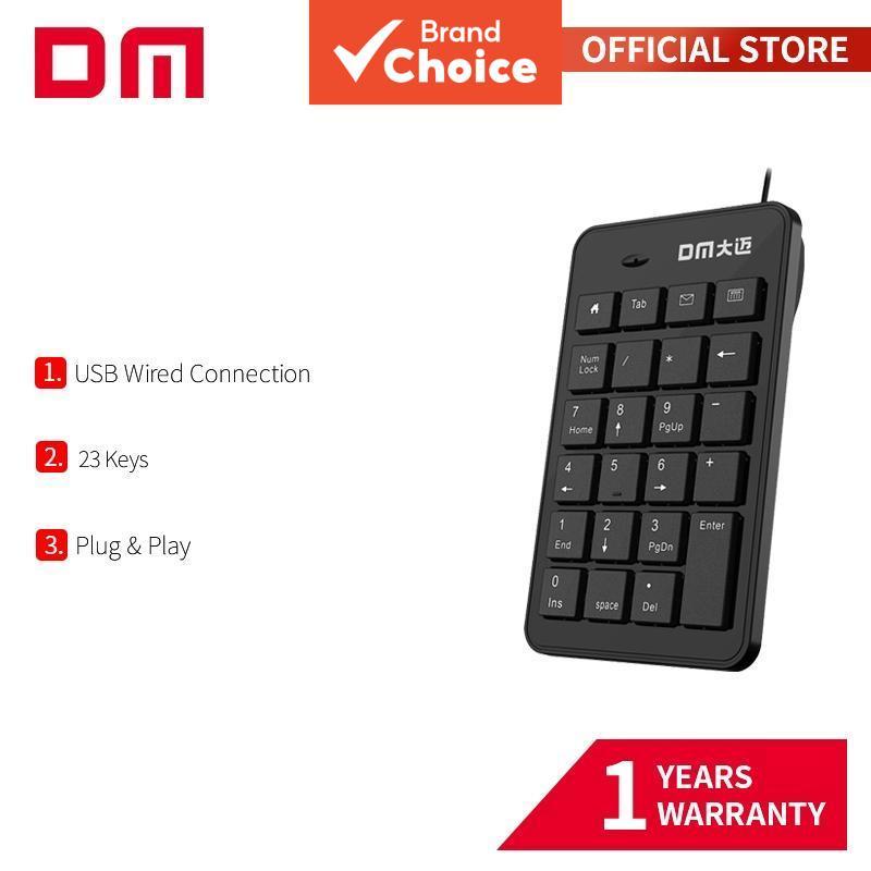 Teclado Numérico com Fio DM K16 – 23 Teclas, Conexão USB Plug & Play para Laptops, Desktops e PCs