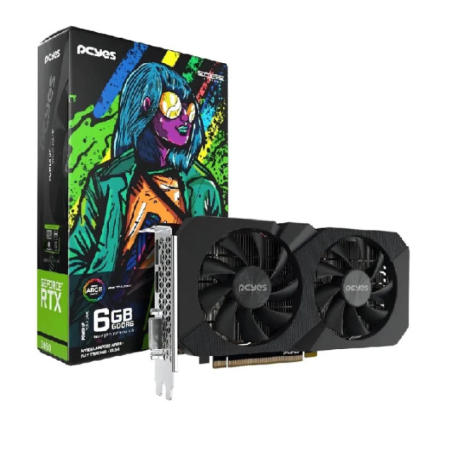 Placa De Video Pcyes 6Gb Nvidia Geforce Rtx 3050 Gddr6 96Bit Projeto Edge Pvrtx30506Blpe