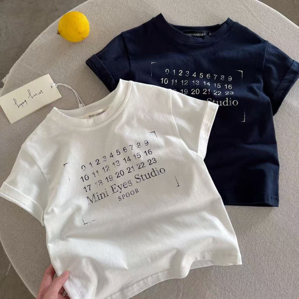 Crianças de manga curta novos meninos meninas coreano Digital impresso t bebê simples Casual camiseta