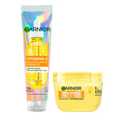 Kit Garnier Hidratante Facial Antimanchas Vitamina C 85g + Sérum De Limpeza Facial Iluminador Vitamina C 100ml