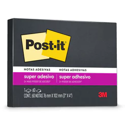 Bloco de notas super adesivas Post-it Preto Ônix 76x102mm 60 folhas 3M