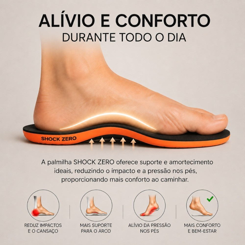 Palmilha Anti Impacto Ortopédica Gel P.u Macia Ideal Para Tênis Bota Sapato Uso Diário