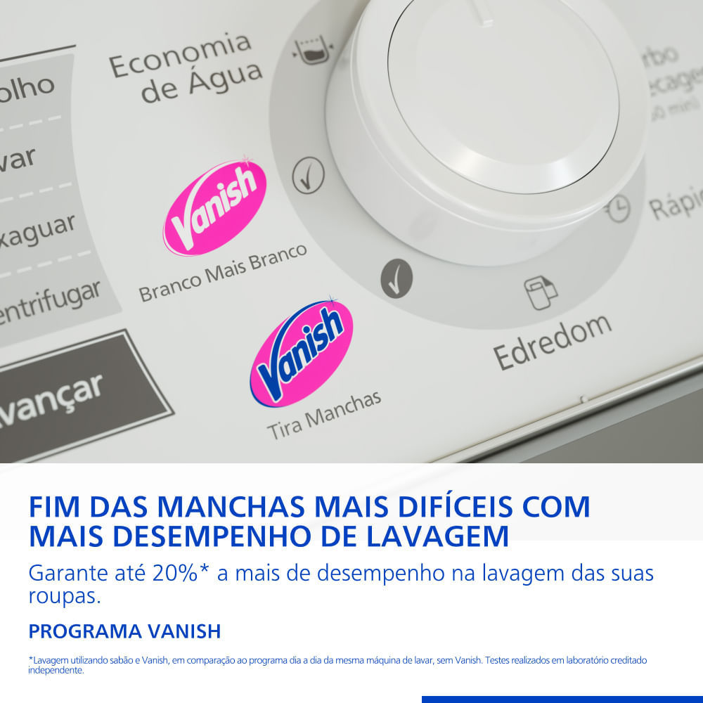 Máquina de lavar Ideal+ Panasonic 15Kg Lavagem Eficiente SmartSense Função Vanish Branca - NA-F150B1W — imagem 2 de 2