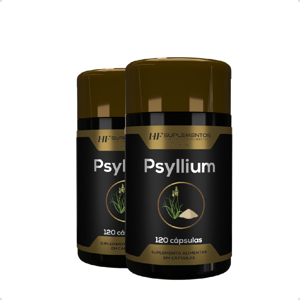 Kit 2 Potes Psyllium HF Suplementos 120 Caps