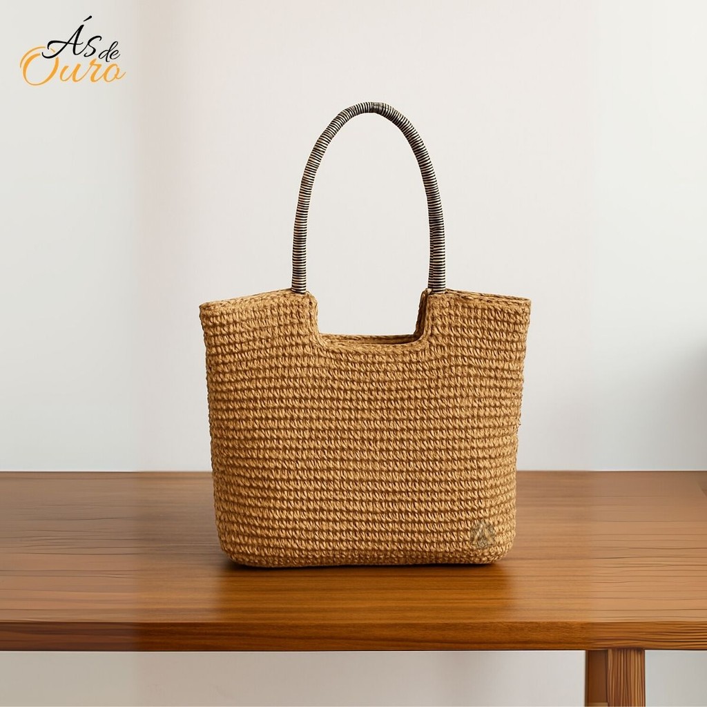 Bolsa Feminina de Palha Grande Bolsa de Praia com Alça Transversal Tote SZJ-68015
