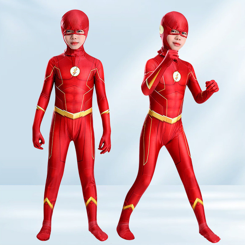 Fantasia de Cosplay O Flash para Crianças Fantasia de Super-herói Vestido Fantasia de Fantasma para Crianças