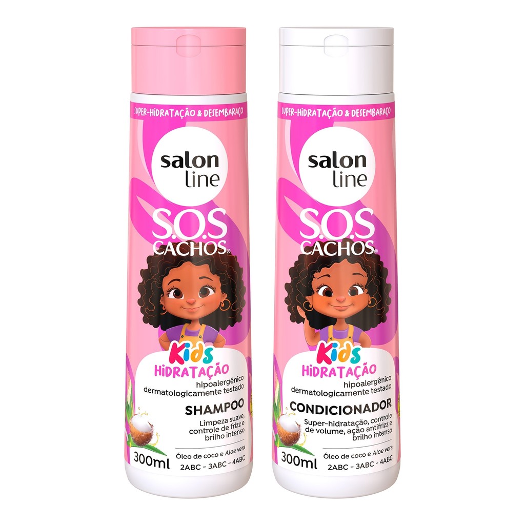 Kit Shampoo e Condicionador SOS Cachos Kids Hidratação Salon Line em Oferta na Shopee
