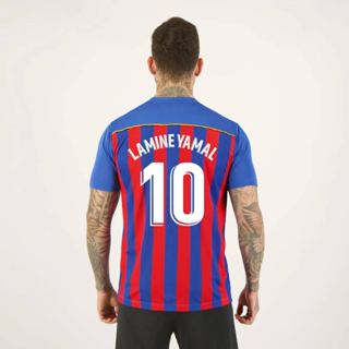 Camisa Barcelona Listrada 10 Yamal em Oferta na Shopee