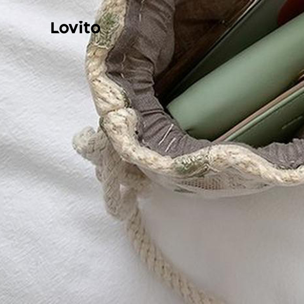 Detalhes do Lovito Bolsa Feminina Pequena de Ombro com Estampa Floral para Mulheres LFA07246 (Off White)