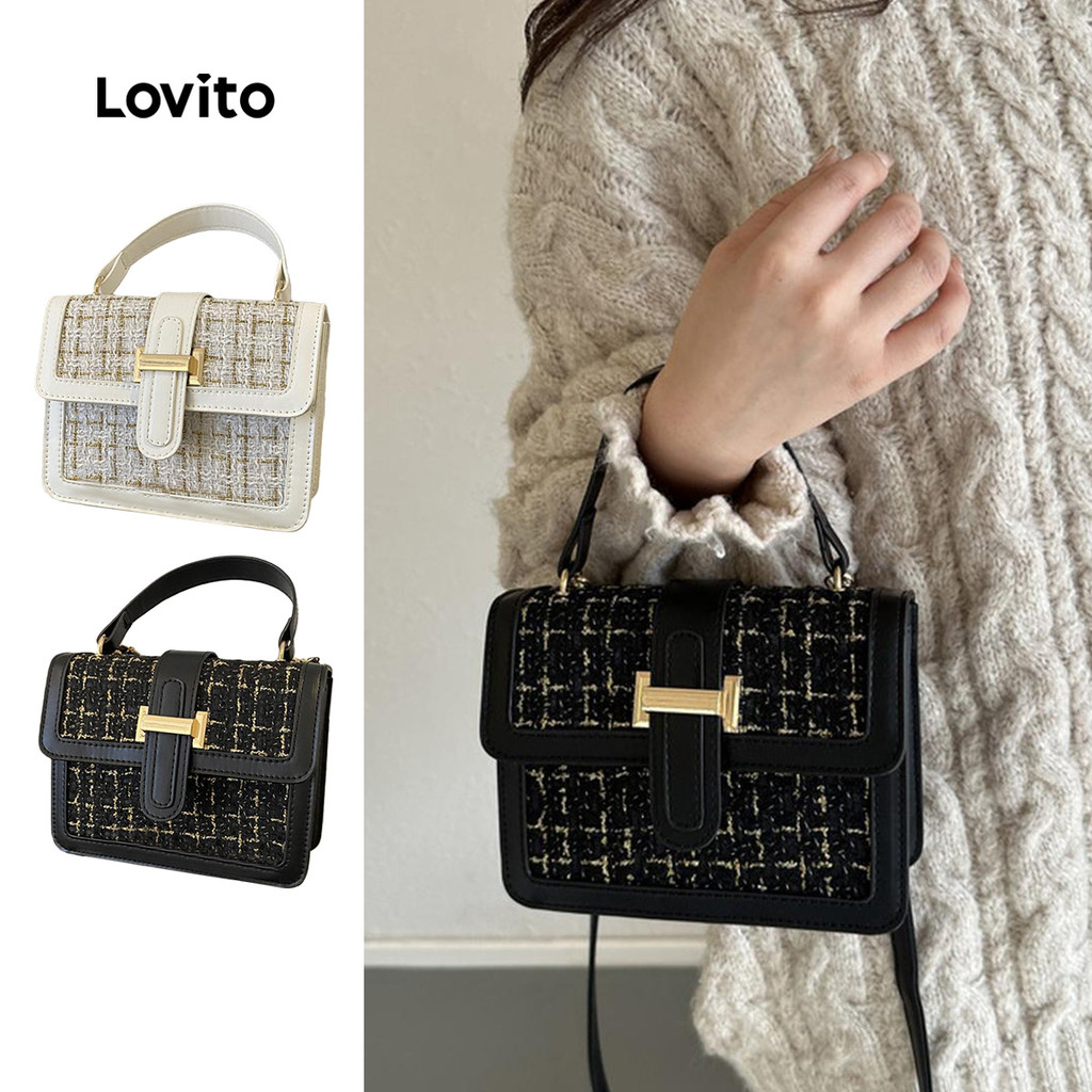 Lovito Elegante Gingham Compact Portátil Pequena Bolsa De Ombro Para Mulheres LFA63012 em Oferta na Shopee