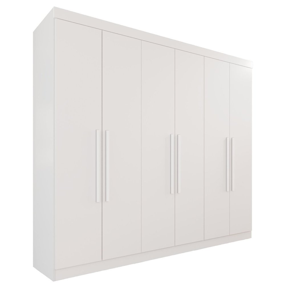 Detalhes do Guarda-Roupa Casal Casal 6 Portas 3 Gavetas Roma Espresso Móveis Branco