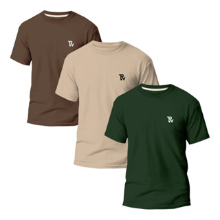 Kit 3 Camisetas Básicas Masculina Slim Algodão T01 em Oferta na Shopee
