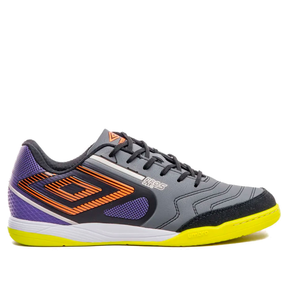 Chuteira Futsal Masculina Umbro Pro 5 Bump Club Cinza/Roxo em Oferta na Shopee