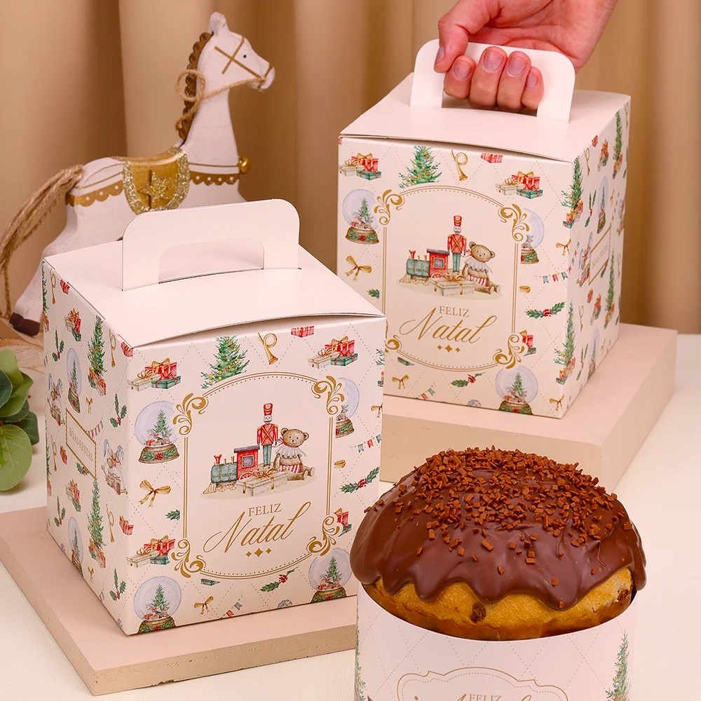 20 CAIXA PARA PANETONE FECHADA 400/500G CANDURA 5298 ( JANGO NATAL 2025 )