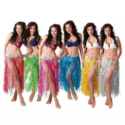 Fantasia Havaiana Feminina Adulta Saia De Flores Luau 60 cm