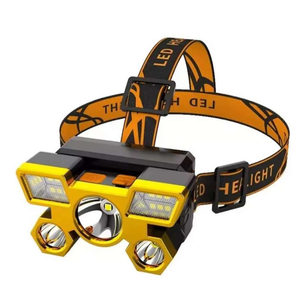 Lanterna de Cabeça Holofote 5 LED Super Brilhante USB À Prova D'água Recarregável - Aries Shop