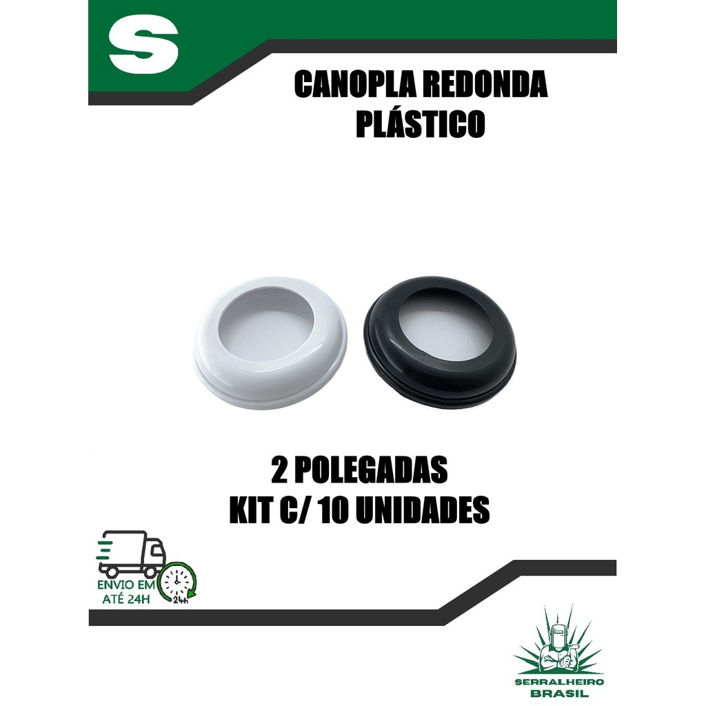CANOPLA REDONDA PLÁSTICO 2" POLEGADAS KIT 10 UNIDADES