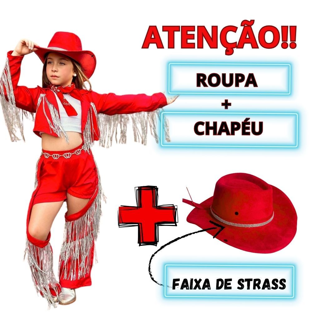 Roupa Country Ana Castela Conjunto Boiadeira Infantil Fantasia Rainha de rodeio aniversario