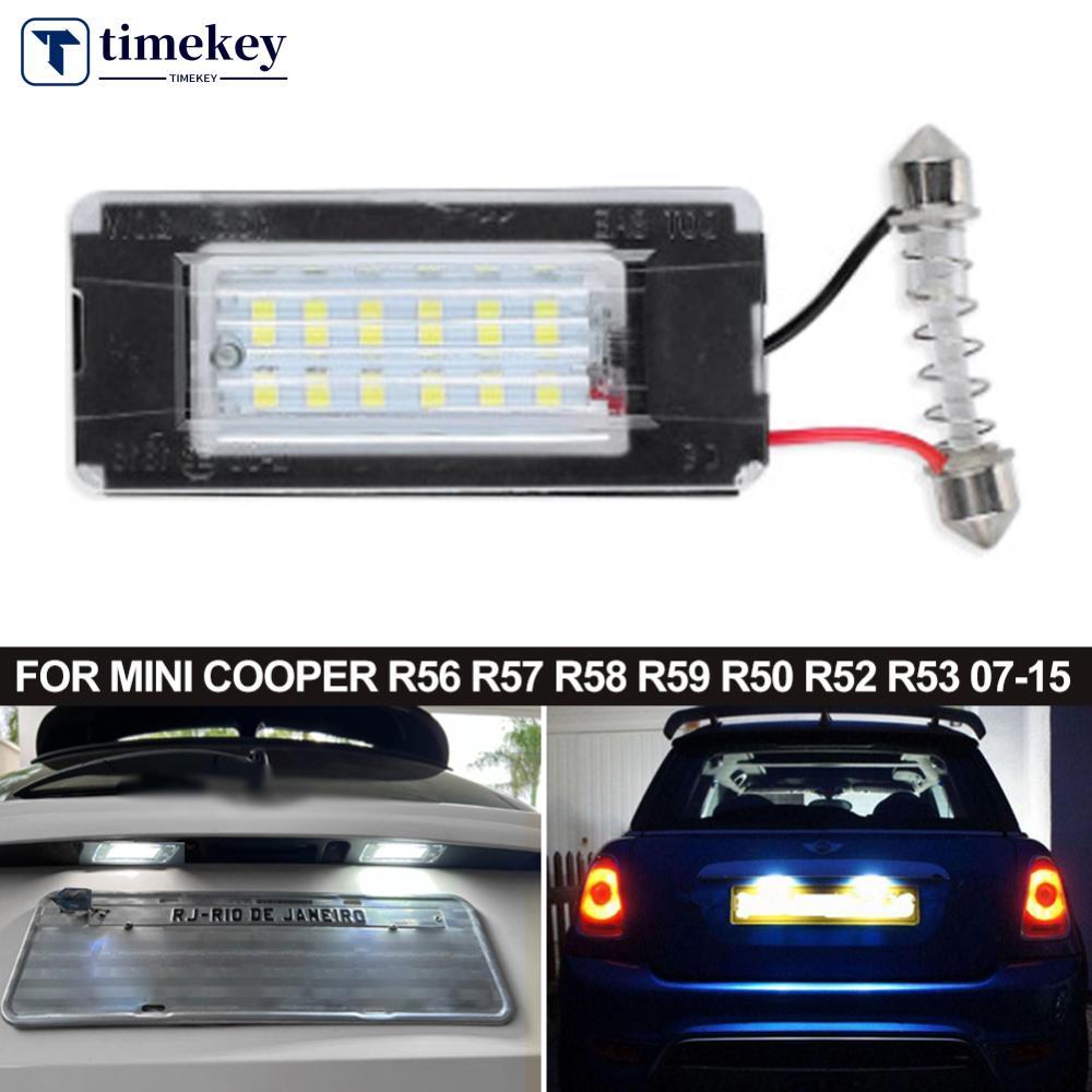 TIMEKEY 1PC Carro Canbus LED Conjunto De Luz Da Placa De Identificação Substituição Para Mini Cooper R56 R57 R58 R59 R50
