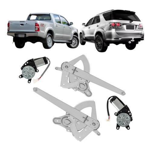 Par Maquina Elevador Vidro  Com Motor Traseira Hilux Picape Sw4