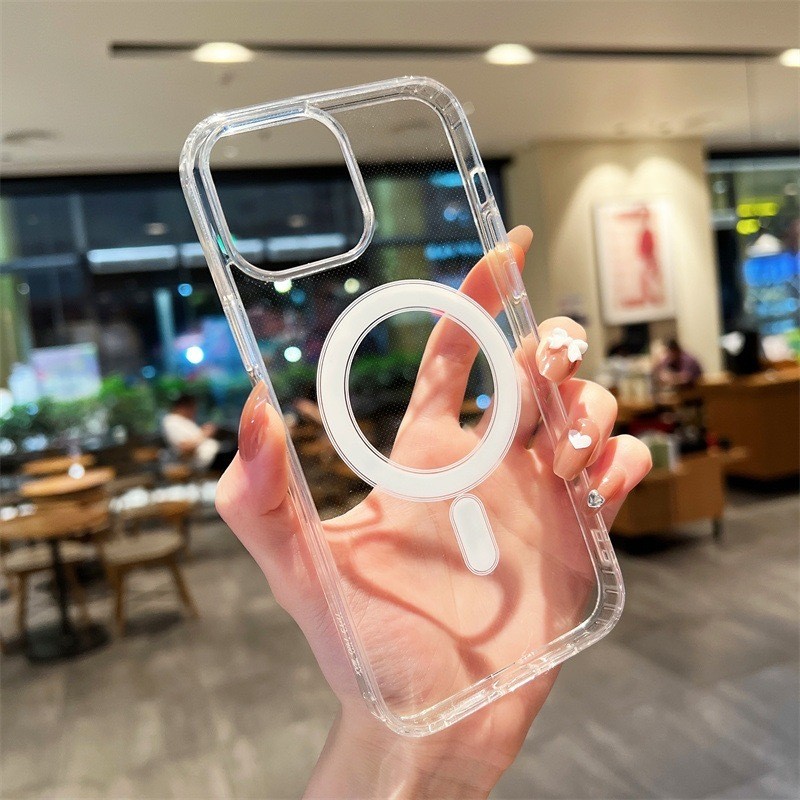 Capa Transparente MagSafe iPhone 11 12 13 14 15 16 Pro Max - ABM