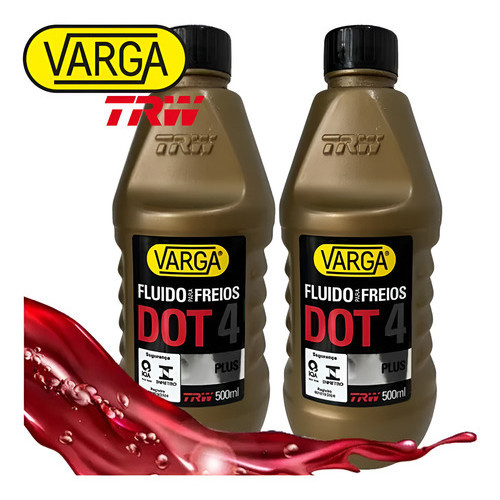 Kit 2 Fluido Oleo Freio Carro Moto Original Varga Dot4 500ml