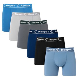 Kit 6 Cuecas Masculina Boxer Microfibra Keeper Básica Box 100% Original Macia Confortável Original em Oferta na Shopee