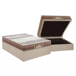 Cama Box Baú Casal: Colchão Anatômico Probel D33 / Guarda Costas PróIntense Plus + Base CRC Suede Clean(138x188)