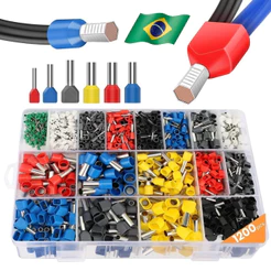 Kit 1200 Peças Terminal Tubular Ilhos Até 16mm² Variados
