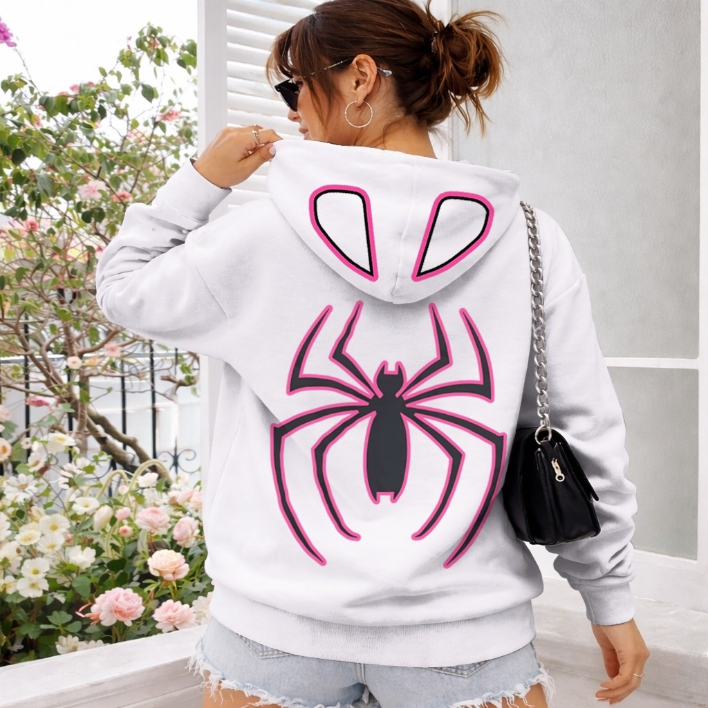 Blusa Moletom Canguru Unissex Estampado com Super Aranha Uso Diário Algodão Premium Confortavel