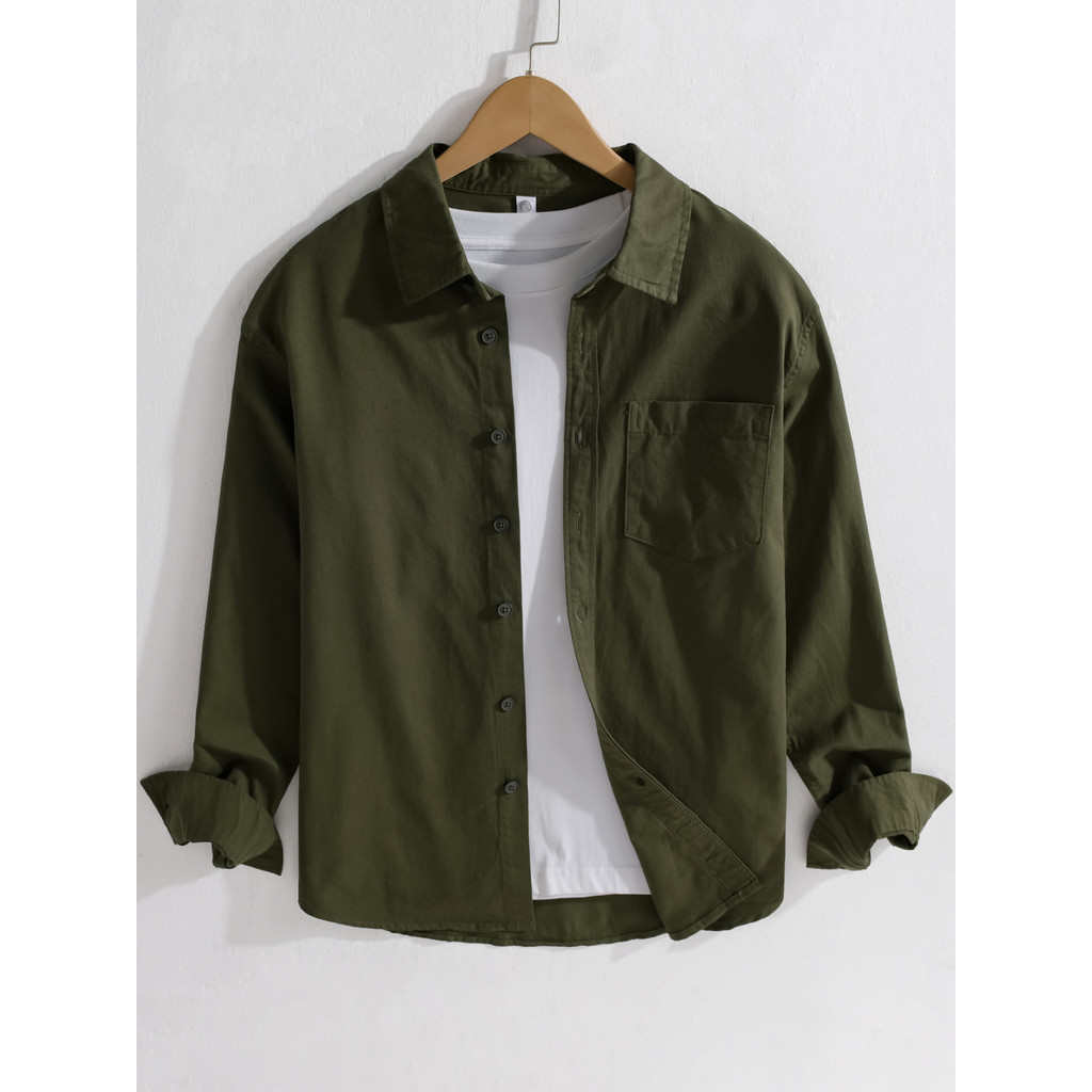 Luz de luxo Retro camisas casuais masculinas Commuter avançado Polegada camisas High-End atraente topos camisas de moda 