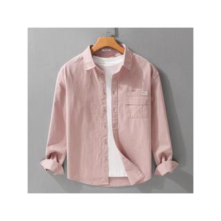Simples japonês Workwear novo estilo camisa de manga comprida masculina moda All-Match literário Casual solto branco top