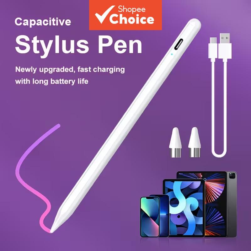 Caneta Universal Stylus com 2 Pontas Extras para iPad, Tablet Android, Celular e Telefone, Escrita Suave e Sem Atraso