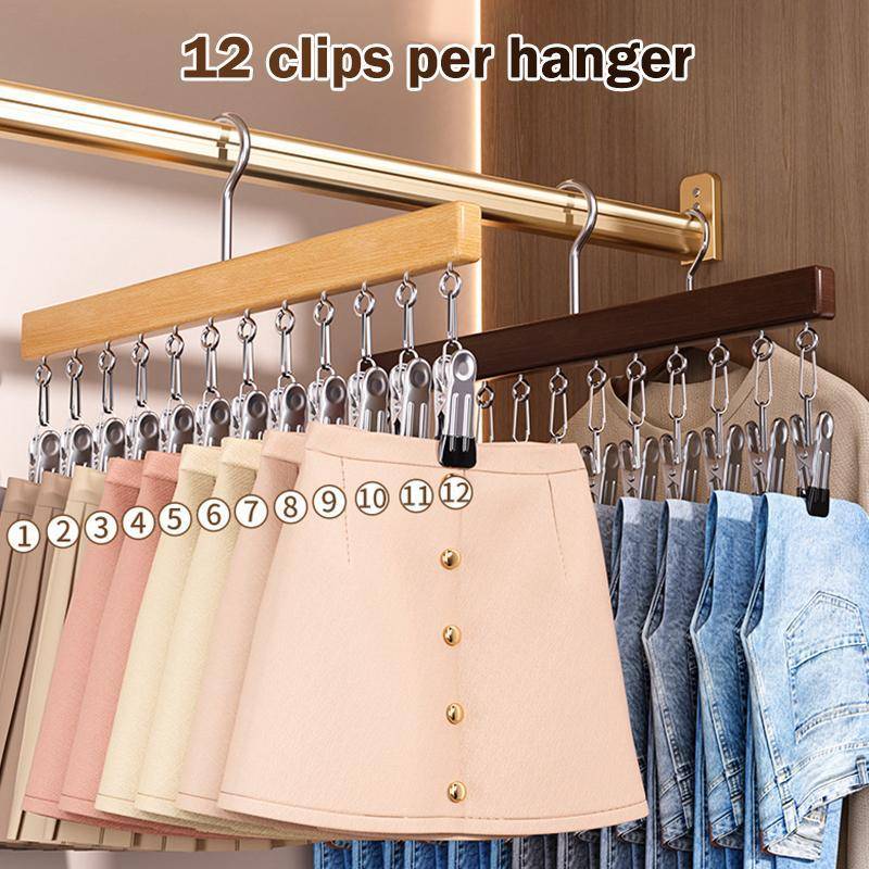 Organizador De Armário Com 10/12 Clipes , Suspenso Que Economiza Espaço , Prendedores De Roupa Para Cachecol E Chapéu