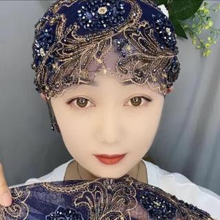 Puro artesanal borla chapéu lenço cabeça boné cobrindo cabelo branco cabelo quebrado Fishtail boné cobrindo mãe gaze nov