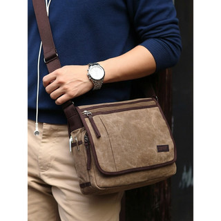 Bolsa masculina Casual bolsa de ombro 2026 novo estilo Retro saco do mensageiro mochila de lona estilo Horizontal saco d