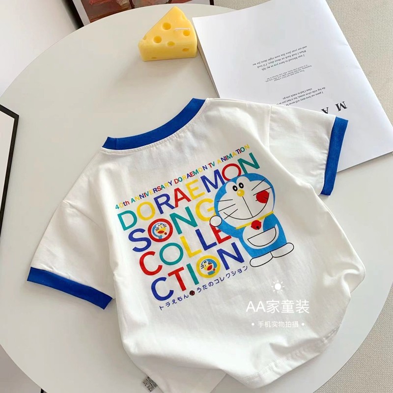 Meninos bonito camiseta de manga curta verão novo estilo crianças bebê moda impressão dos desenhos animados Casual topo 