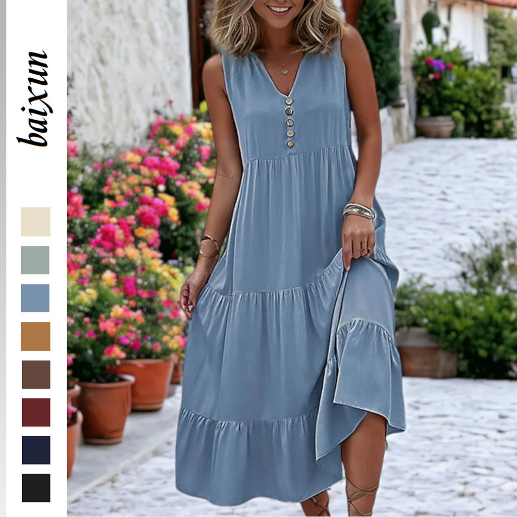 Baixun roupas comércio exterior Cross-Border vestido feminino personalizado padrão-fazer grande fonte roupas femininas d
