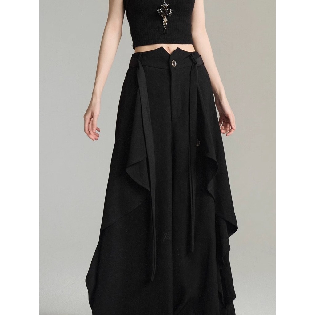 Yamamoto Hakama Homens Mulheres Outono Genderless Wear Cintura Alta Design Original Nicho Perna Larga Culottes Multicama