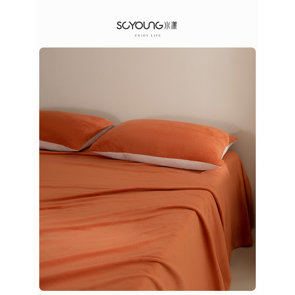 Lençol de lã de leite, peça única, inverno, engrossado, quente, lã Coral, flanela, conjunto de três peças, dormitório, l