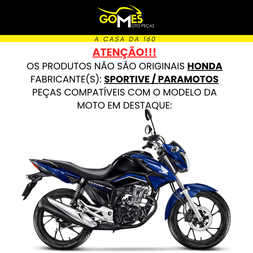 Kit Carenagem Titan 160 2016 até 2024 Asa Tanque Tampa Lateral Paralama Dianteiro Rabeta Traseira