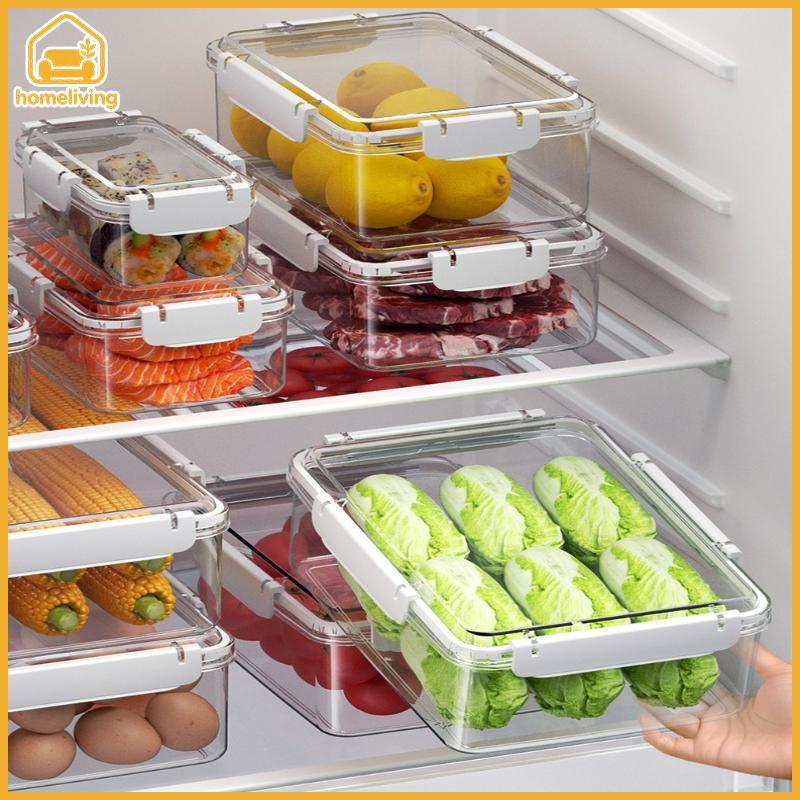 HomeLiving Recipientes De Armazenamento De Frutas Alimentos Frescos Geladeira Transparente Organizador Multifuncional Re