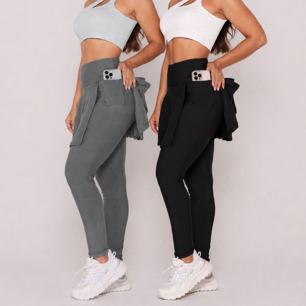 Kit 2 Leg Saia Legging Feminina Evangélica para Academia
