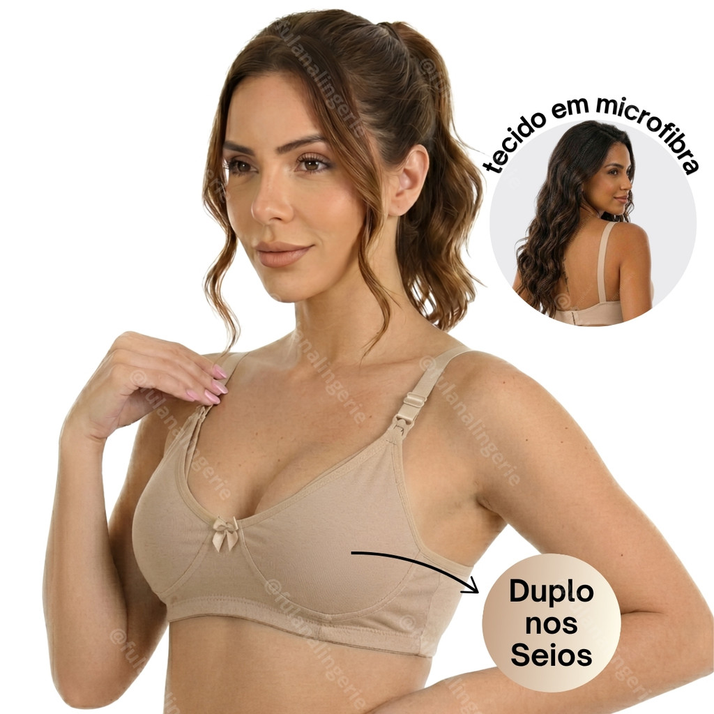 Kit 2 Sutiã Amamentação Basico Soutien Sutian Pós Parto Grávida PROMOÇÃO - AmaLiz