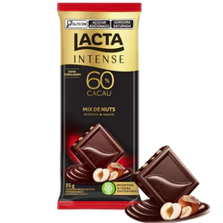 Lacta Chocolate Intense Amargo 60% Cacau Mix De Nuts 85g