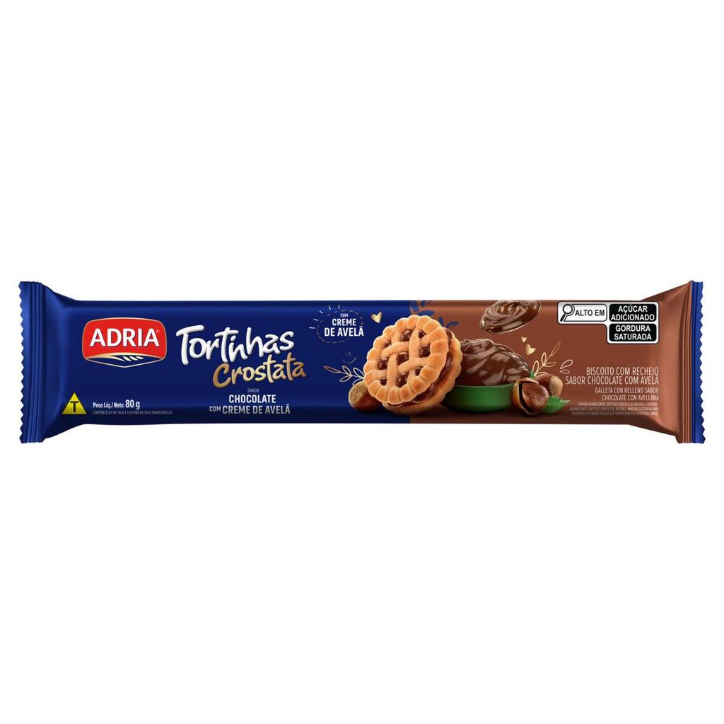 Torta Adria Crocante Chocolate com Creme de Avelã 80g