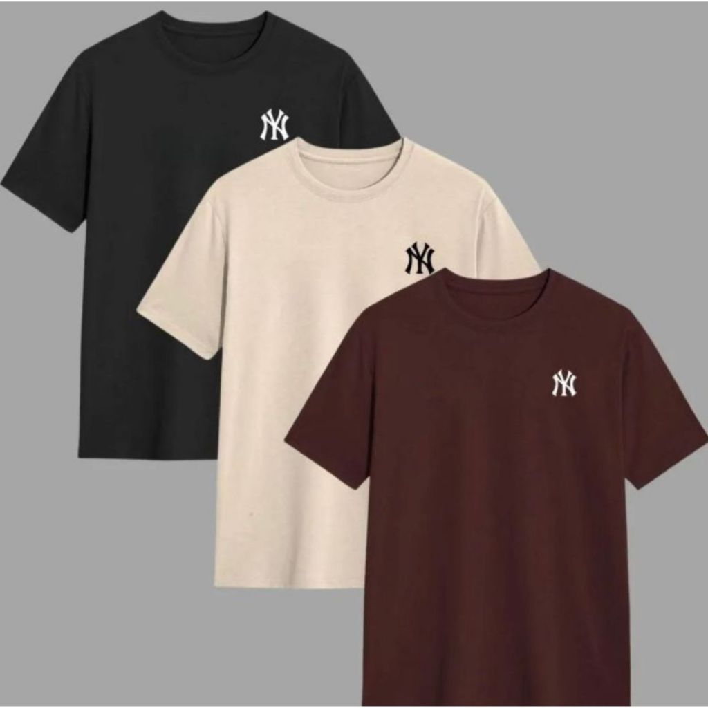 kit 3 peças camisetas masculina Estampada NY Algodão Premium Alta Qualidade Camisa 100% Algodão