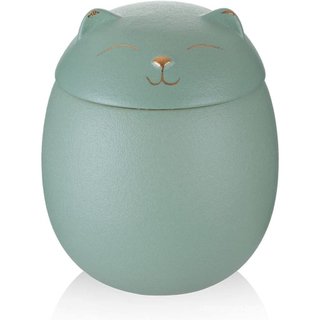 Urna funerária de cerâmica para gato, urna para animais de estimação (verde)