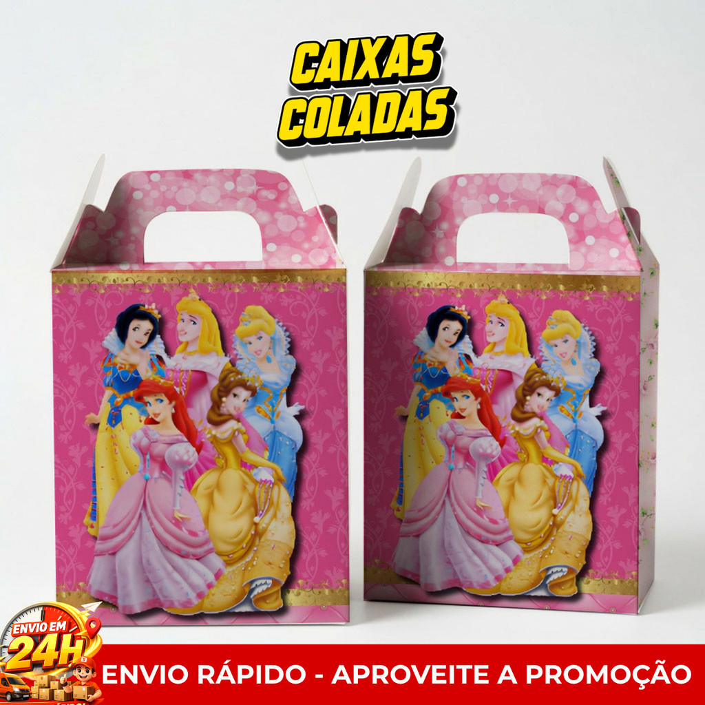 Kit Festa Princesas da Disney Lembrancinhas maletinha Festa Aniversario Decoracao Infantil